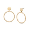 Thumbnail Image 1 of Diamond-Cut Rope-Textured Doorknocker Drop Earrings in 10K Gold