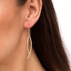Thumbnail Image 1 of Diamond-Cut Curved Bar Criss-Cross Drop Earrings in 10K Gold
