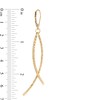 Thumbnail Image 2 of Diamond-Cut Curved Bar Criss-Cross Drop Earrings in 10K Gold