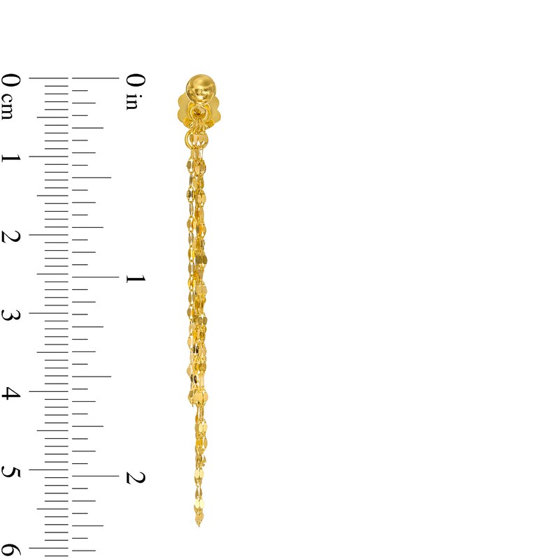 Main Image 3 of Layered Triple Loop Mirror Chain Drop Earrings in 10K Gold