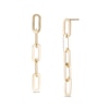 Thumbnail Image 1 of Paper Clip Link Linear Drop Earrings in 10K Gold
