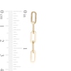 Thumbnail Image 3 of Paper Clip Link Linear Drop Earrings in 10K Gold