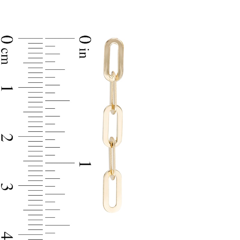 Main Image 3 of Paper Clip Link Linear Drop Earrings in 10K Gold