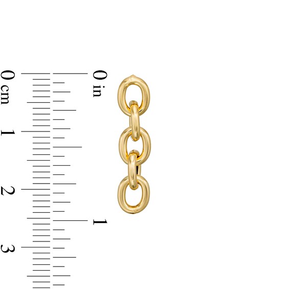 Oval Link Chain Drop Earrings in 10K Gold