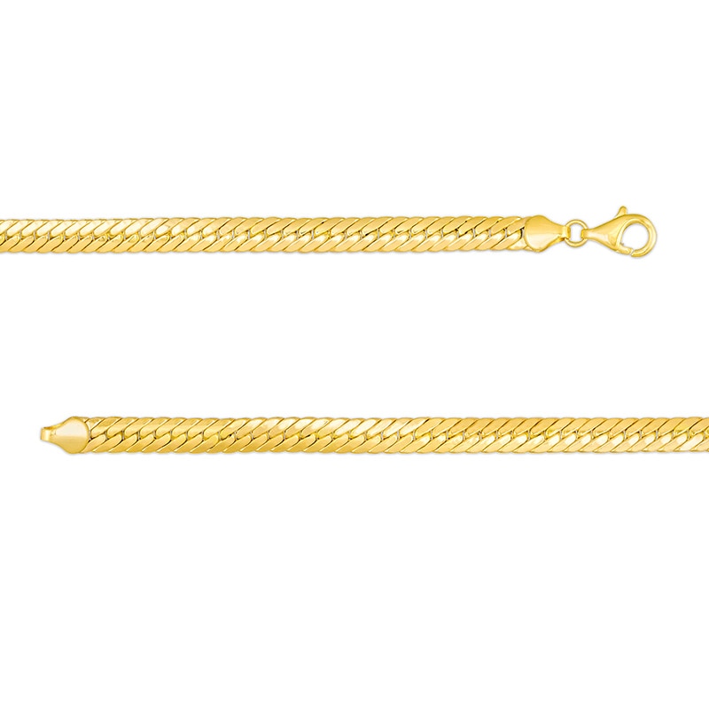 5.0mm Cuban Snake Chain Bracelet in Hollow 10K Gold - 7.5"