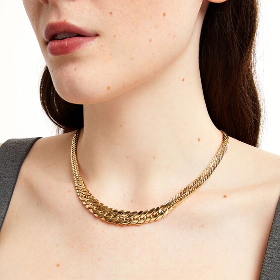 Graduated Cuban Curb Chain Necklace in 10K Gold - 18"