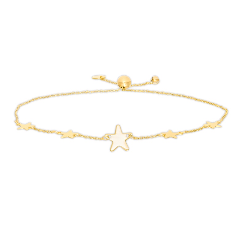 Main Image 1 of Star Disc Station Bolo Bracelet in 10K Gold - 10.25"