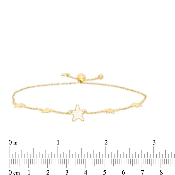 Star Disc Station Bolo Bracelet in 10K Gold - 10.25"