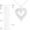 Thumbnail Image 3 of 3/4 CT. T.W. Baguette and Round Diamond Swirl Heart Pendant in Sterling Silver