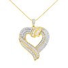 Thumbnail Image 1 of 1 CT. T.W. Diamond Swirl Top Heart Pendant in Sterling Silver with 14K Gold Plate