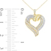 Thumbnail Image 3 of 1 CT. T.W. Diamond Swirl Top Heart Pendant in Sterling Silver with 14K Gold Plate