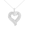 Thumbnail Image 1 of 1 CT. T.W. Diamond Swirl Top Heart Pendant in Sterling Silver