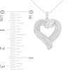 Thumbnail Image 3 of 1 CT. T.W. Diamond Swirl Top Heart Pendant in Sterling Silver