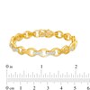 Thumbnail Image 4 of 1/3 CT. T.W. Diamond Open Oval and Bamboo Link Bracelet in 10K Gold - 8.5"