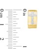 Thumbnail Image 3 of 1/20 CT. T.W. Diamond Cross Wide Huggie Hoop Earrings in 10K Gold