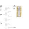 Thumbnail Image 3 of 1/3 CT. T.W. Diamond Double Row Scallop Border Huggie Hoop Earrings in 10K Gold