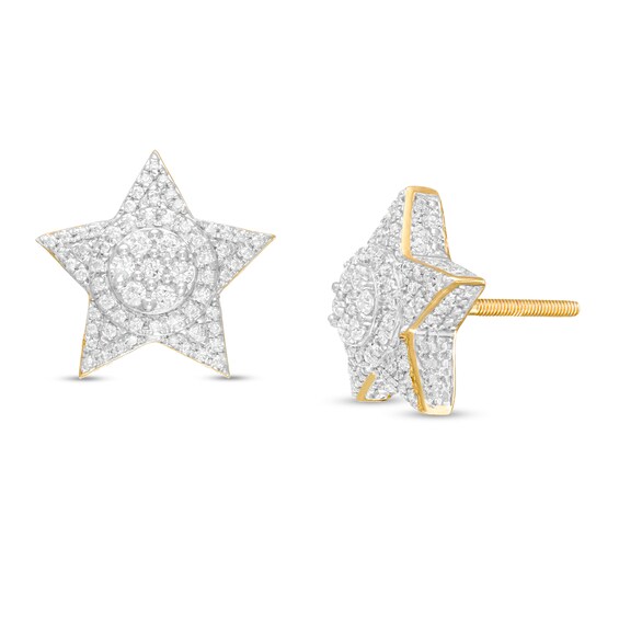 1/2 CT. T.w. Composite Diamond Star Stud Earrings in 10K Gold