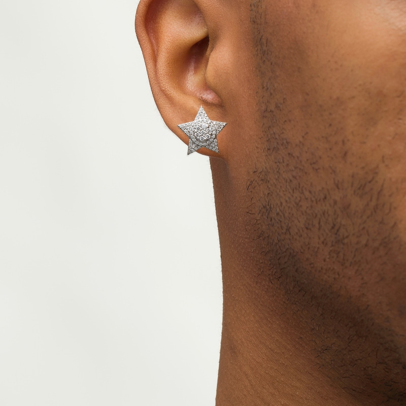 Main Image 2 of Men's 1/2 CT. T.W. Composite Diamond Star Stud Earrings in 10K Gold