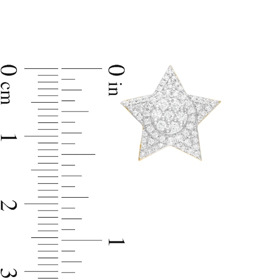 1/2 CT. T.w. Composite Diamond Star Stud Earrings in 10K Gold