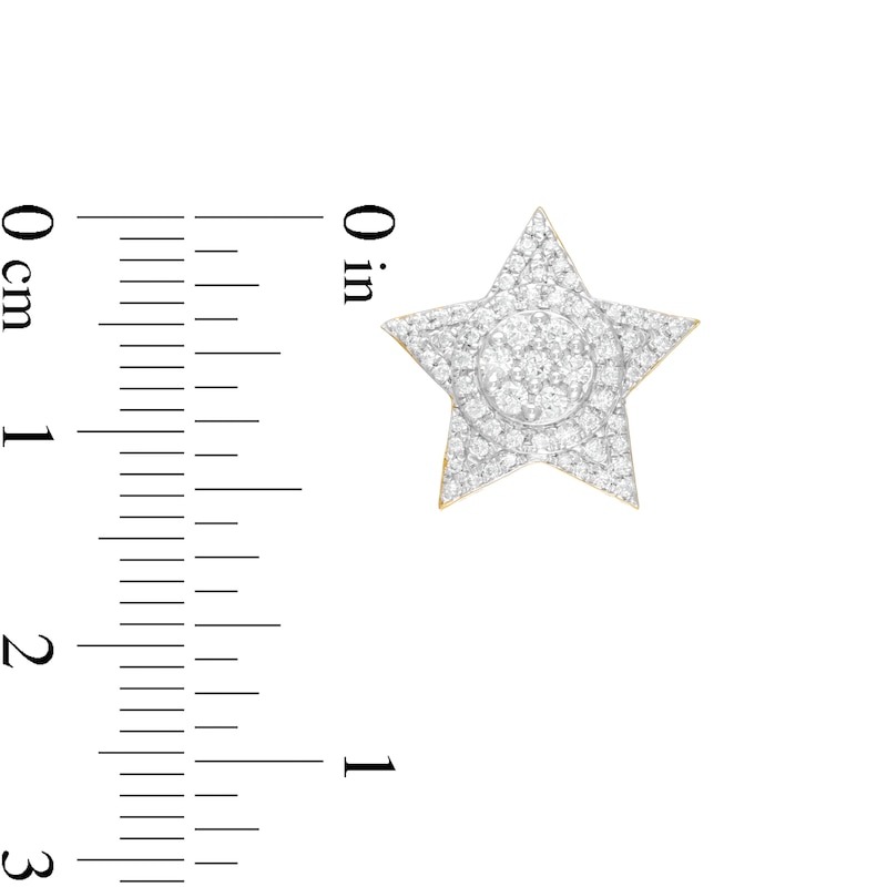 Main Image 3 of Men's 1/2 CT. T.W. Composite Diamond Star Stud Earrings in 10K Gold