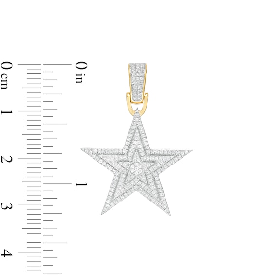 1/3 CT. T.w. Composite Diamond Triple Frame Star Necklace Charm in 10K Gold