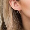 Thumbnail Image 1 of 5.0mm Amethyst Solitaire Dangle Open Circles Orbit Drop Earrings in 10K Gold
