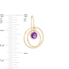 Thumbnail Image 2 of 5.0mm Amethyst Solitaire Dangle Open Circles Orbit Drop Earrings in 10K Gold