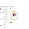 Thumbnail Image 2 of 5.0mm Amethyst Solitaire Dangle Open Circles Orbit Drop Earrings in 10K Gold