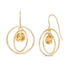 Thumbnail Image 1 of 5.0mm Citrine Solitaire Dangle Open Circles Orbit Drop Earrings in 10K Gold