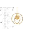 Thumbnail Image 3 of 5.0mm Citrine Solitaire Dangle Open Circles Orbit Drop Earrings in 10K Gold