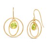 Thumbnail Image 1 of 5.0mm Peridot Solitaire Dangle Open Circles Orbit Drop Earrings in 10K Gold