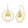 Thumbnail Image 0 of 5.0mm Peridot Solitaire Dangle Open Circles Orbit Drop Earrings in 10K Gold