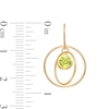 Thumbnail Image 2 of 5.0mm Peridot Solitaire Dangle Open Circles Orbit Drop Earrings in 10K Gold