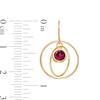 Thumbnail Image 3 of 5.0mm Rhodolite Garnet Solitaire Dangle Open Circles Orbit Drop Earrings in 10K Gold