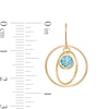 Thumbnail Image 3 of 5.0mm Swiss Blue Topaz Solitaire Dangle Open Circles Orbit Drop Earrings in 10K Gold