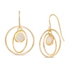 Thumbnail Image 1 of 5.0mm Opal Solitaire Dangle Open Circles Orbit Drop Earrings in 10K Gold