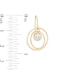 Thumbnail Image 3 of 5.0mm White Topaz Solitaire Dangle Open Circles Orbit Drop Earrings in 10K Gold