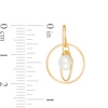 Thumbnail Image 3 of 5.0mm Freshwater Cultured Pearl Dangle Open Circles Orbit Drop Earrings in 10K Gold