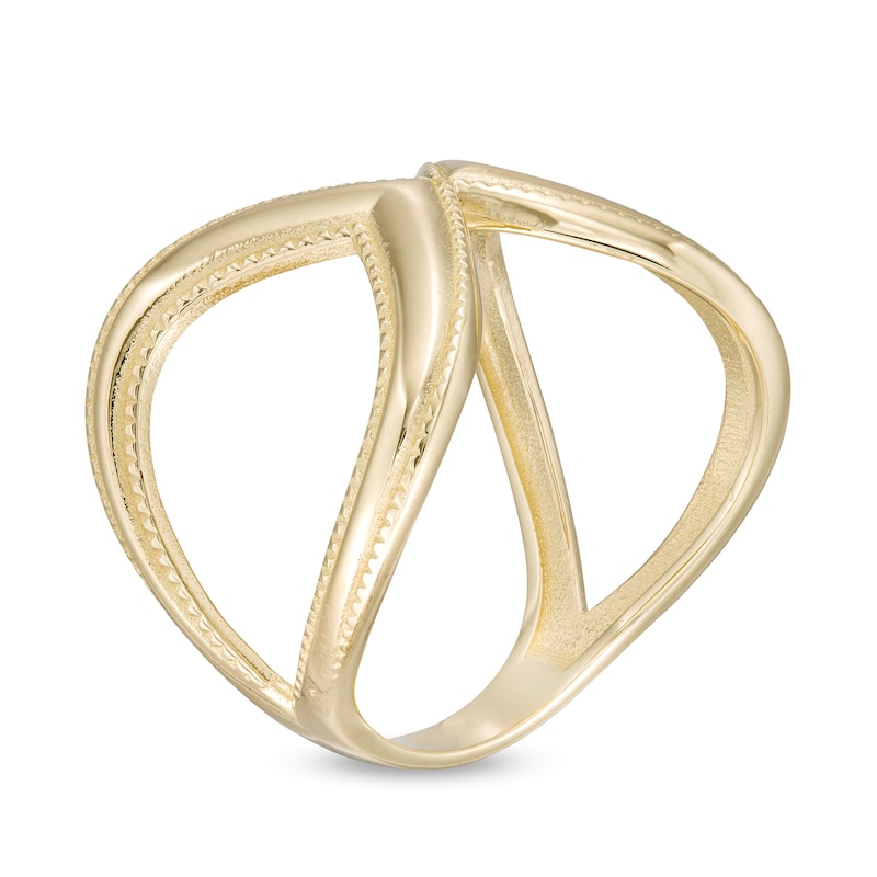 Main Image 3 of Vintage-Style Heart Profile Ring in 10K Gold - Size 7
