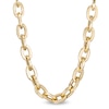 Thumbnail Image 0 of 7.0mm Oval Link Chain Choker Necklace in Hollow 10K Gold - 16"