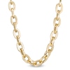 Thumbnail Image 1 of 7.0mm Oval Link Chain Choker Necklace in Hollow 10K Gold - 16&quot;