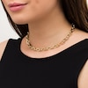 Thumbnail Image 1 of 7.0mm Oval Link Chain Choker Necklace in Hollow 10K Gold - 16"