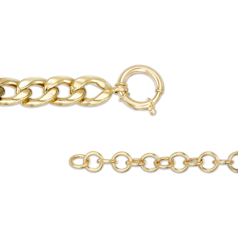 10.0mm Curb Chain Necklace in Hollow 10K Gold - 18"