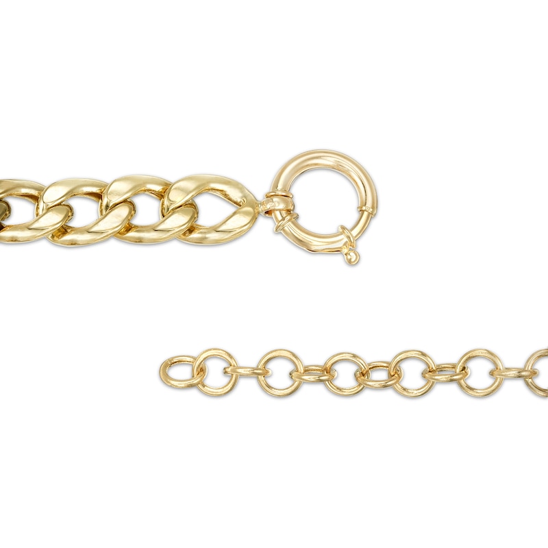 Main Image 2 of 10.0mm Curb Chain Necklace in Hollow 10K Gold - 18"