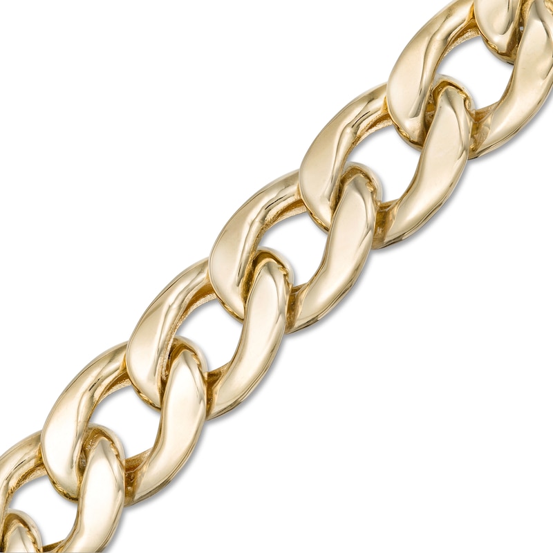 Main Image 1 of 10.0mm Curb Chain Bracelet in Hollow 10K Gold - 7.75"