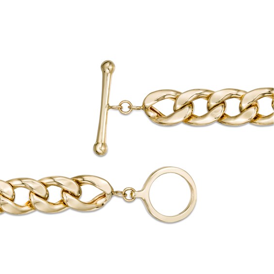 10.0mm Curb Chain Bracelet in Hollow 10K Gold - 7.75"