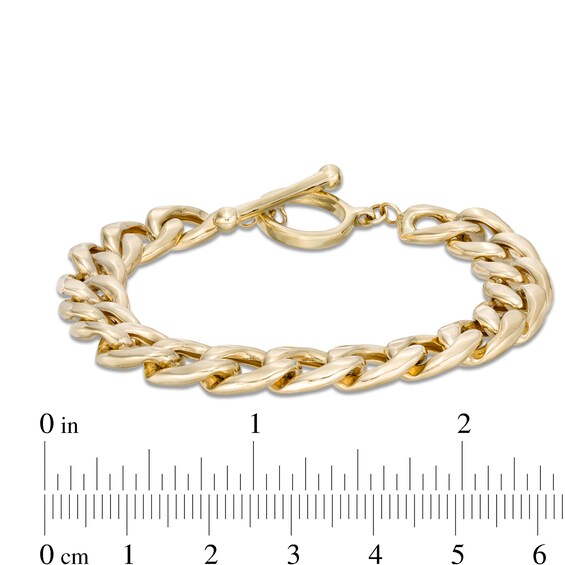 10.0mm Curb Chain Bracelet in Hollow 10K Gold - 7.75"