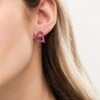 Thumbnail Image 2 of Ruby Heart Outline Stud Earrings in Sterling Silver