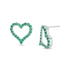 Thumbnail Image 0 of Emerald Heart Outline Stud Earrings in Sterling Silver