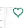 Thumbnail Image 2 of Emerald Heart Outline Stud Earrings in Sterling Silver